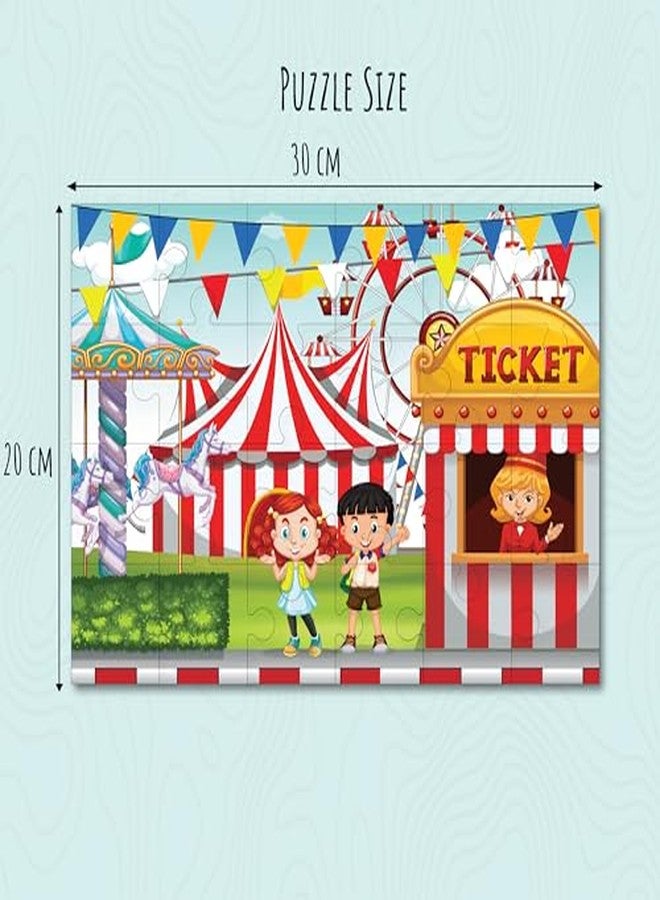 Khilonewale Kids Jigsaw Puzzle 8x12 Inch | 3+ Years | Colorful Educational Picture Puzzle for Boys & Girls | Large Safe Pieces Cardboard | Fun Learning Toy & Gift for Kids (Carnival Fun Day) - Image 3